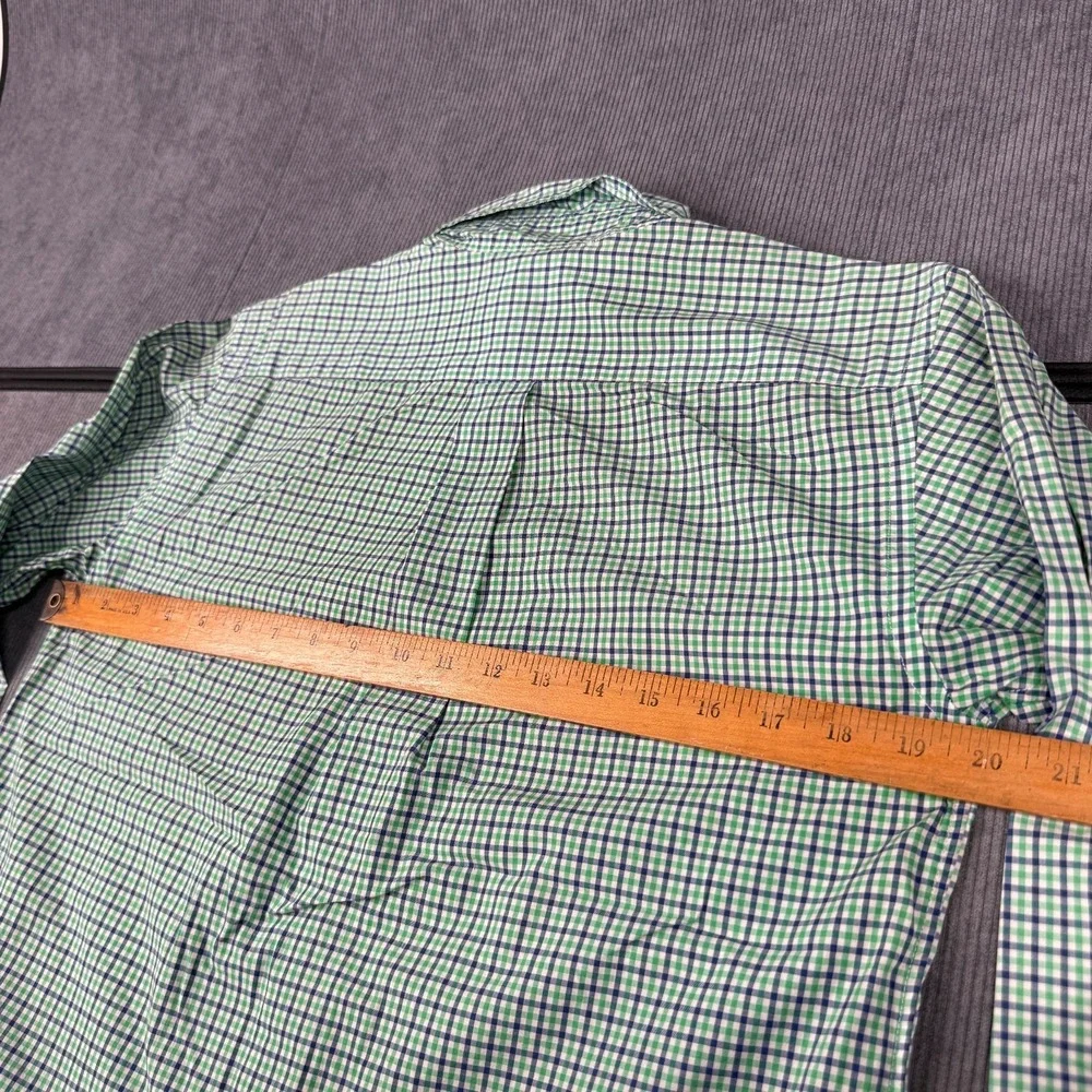 Ralph Lauren Boys Large 14-16 Gingham Check Button Down Shirt Green Blue‎ Cotton